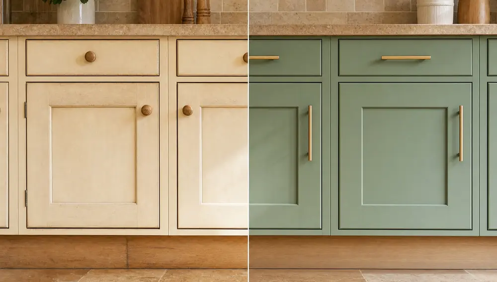 Before and after: Kitchen Respray resprayed Matt Sage, Haywards Heath