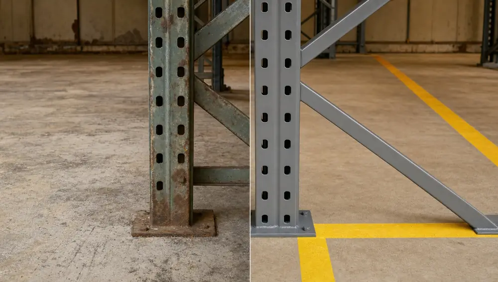 Before and after: warehouse spray painting service